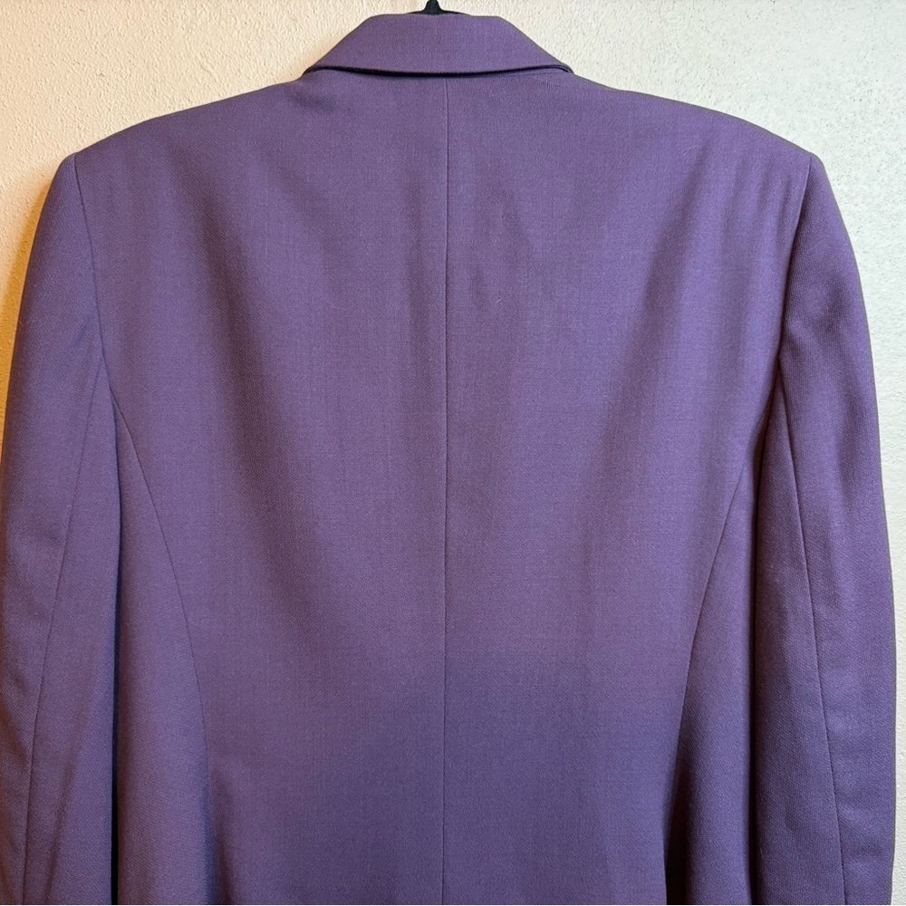 Vintage Eddie Bauer Deep Purple Women's Double-Breasted Blazer 100% Wool Size 10 - Picture 11 of 15